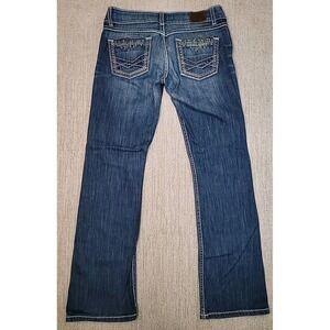 Buckle BKE Sabrina Boot Cut Low Rise Womens Size 27S Distressed Jeans EUC